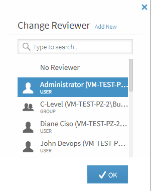 An image showing the Change Reviewer dialog